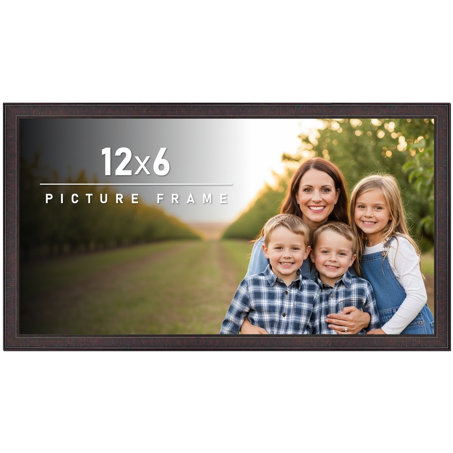 12x6 Frame Brown Solid Wood Picture Frame - Complete Modern Photo