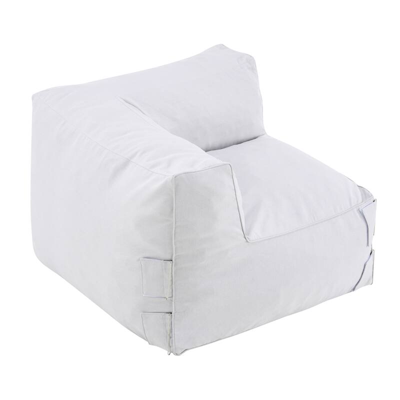 Christopher Knight Home - Nerissa 3-Piece Modular Outdoor/Indoor Bean Bag Sectional Sofa Set with Shredded Foam Filled & Ottoman