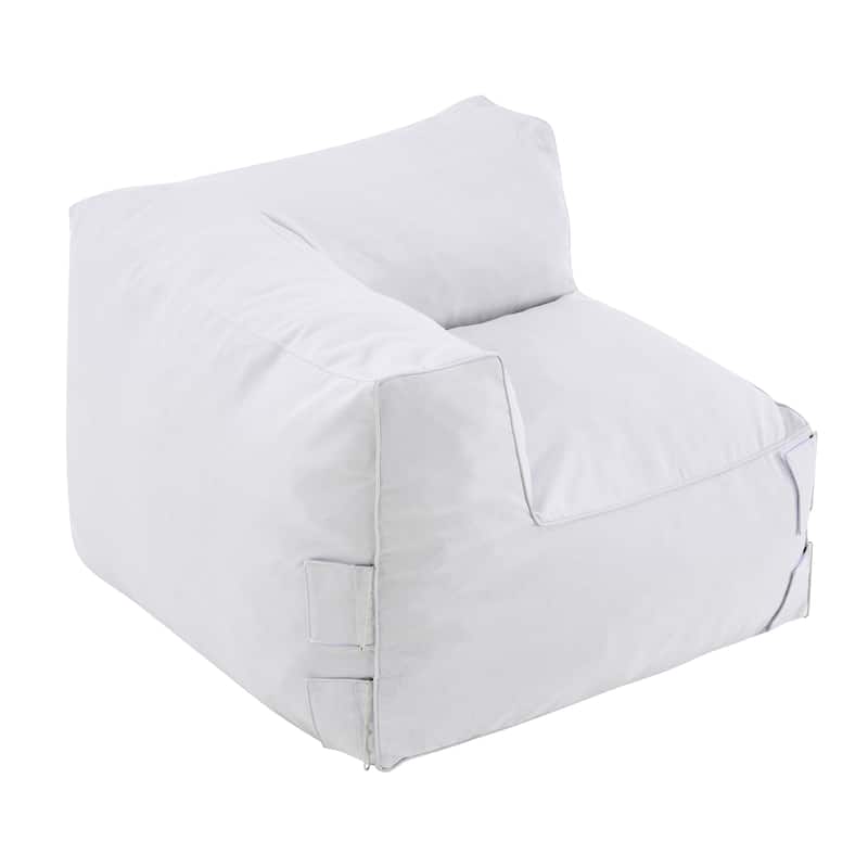 Christopher Knight Home - Nerissa 6-Piece Modular Outdoor/Indoor Bean Bag Sectional Sofa Set with Shredded Foam Filled & Ottoman