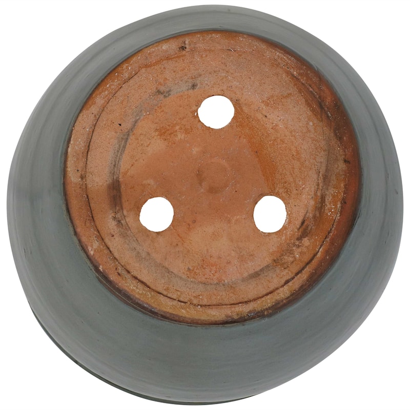 Sunnydaze Chalet High-Fired Glazed Ceramic Planter - 15-Inch - Resistant - Gray