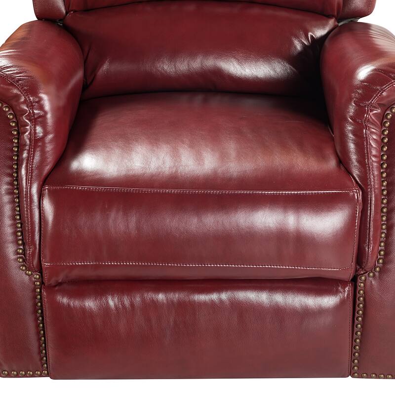 Eliseo Genuine Leather Power Recliner with USB Port and Wingback Design