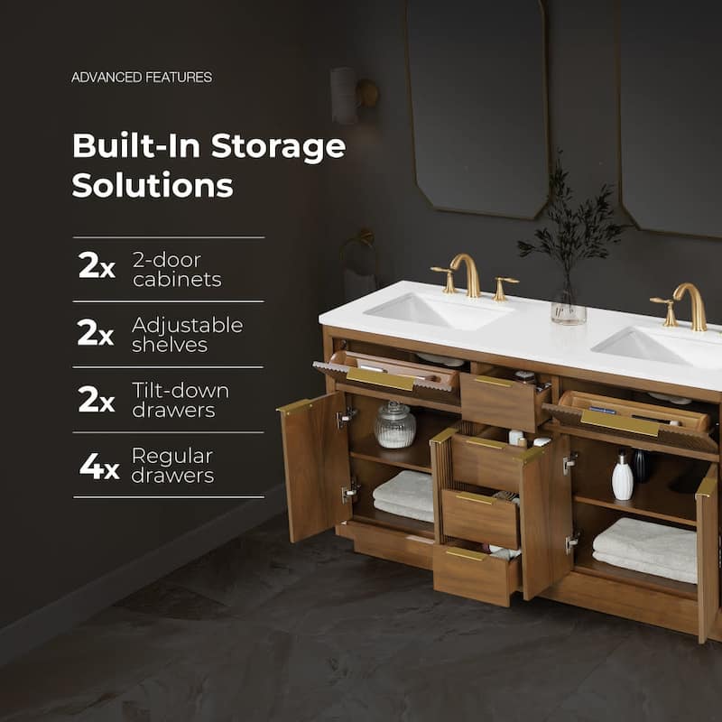 Ove Decors XANDER-60 Xander 60" Free Standing Double Basin Vanity Set