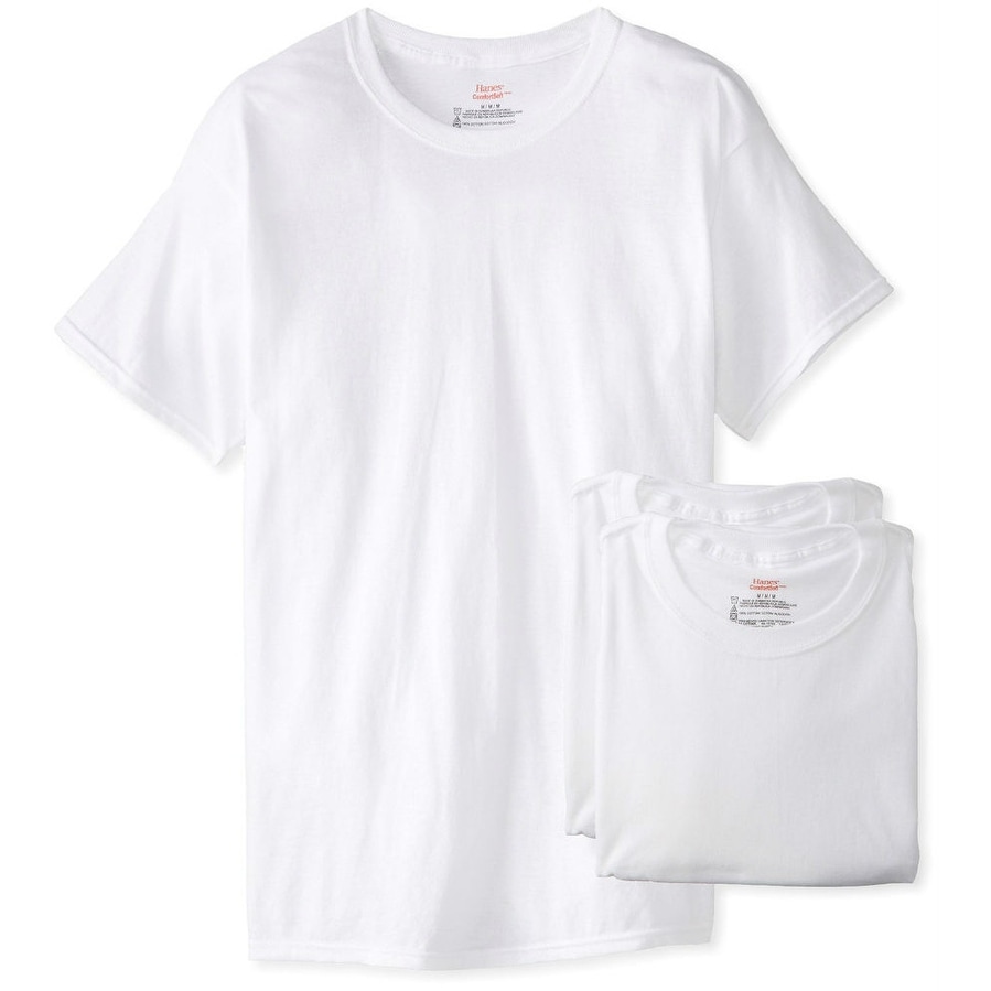Hanes 2135-2X Menundefineds Tagless ComfortSoft Crewneck T-Shirts, White,  2XL, 3-Pack - Overstock - 25409698