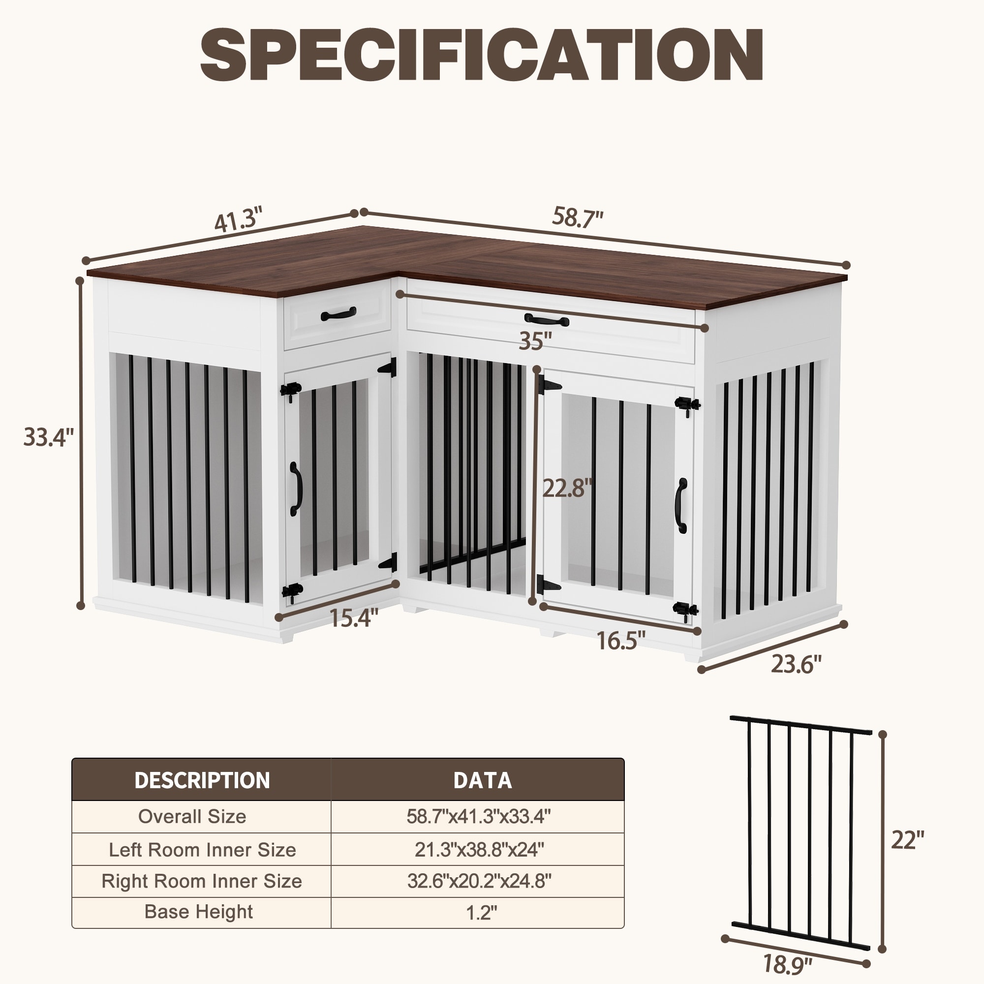 Corner deals dog cage