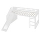 preview thumbnail 14 of 28, Twin Size Loft Bed with Storage Stairs & Two Drawers, Wooden Kids Loft Bed Frame with Convertible Built-in Ladder & Slide