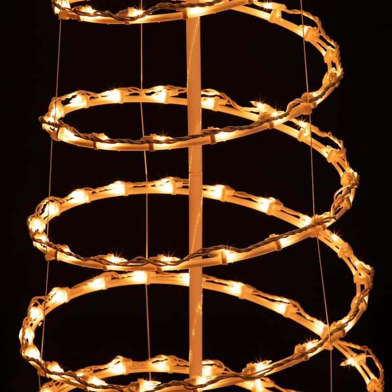 Spiral Cone Tree Lighted Outdoor Christmas Decoration - 6' - Clear Lights - White