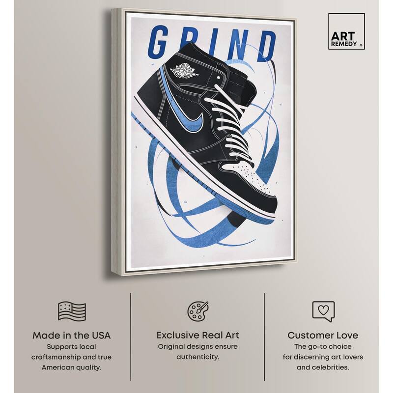 Blue Ribbon Sneaker Canvas by Art Remedy