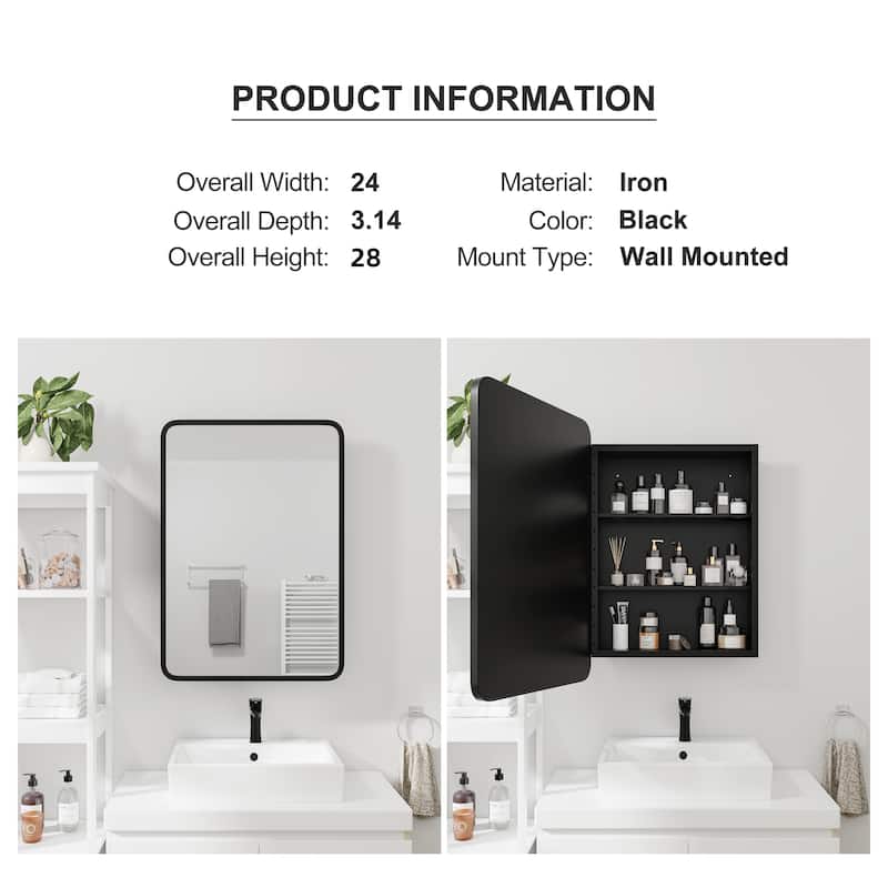 Surface Mount Medicine Cabinet with Mirror