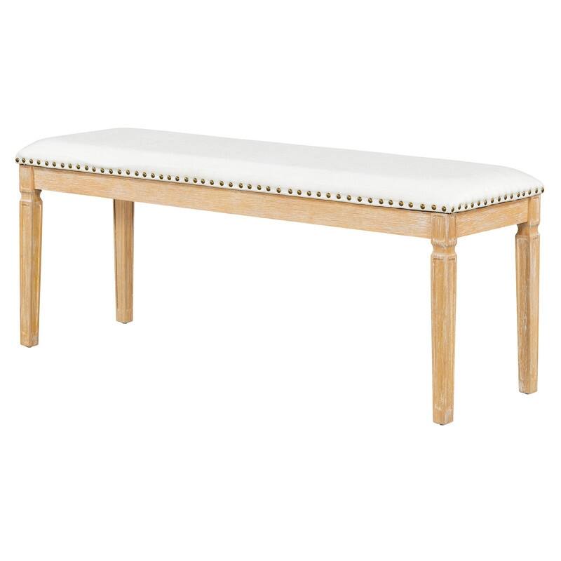 Rustic Farmhouse Extendable Dining Table Set for Six with Four Chairs and Bench for Cozy Gatherings