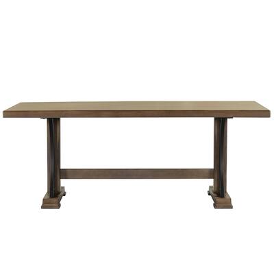 Retro Style Dining Table, Wood Rectangular Table, Seats up to 8