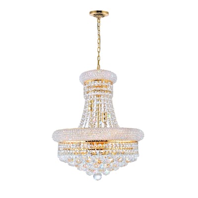 Empire 8 Light Down Chandelier With Gold Finish