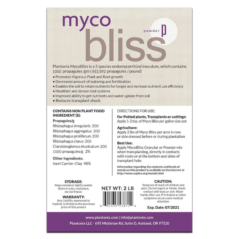 Plantonix Myco Bliss Premium Mycorrhizal Fungi Organic Inoculant for Plants - 5