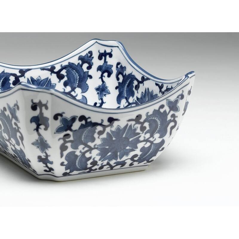 Aa Importing 59710 Square Blue And White Bowl - 4.5 X 8.7 X 8.7 inches