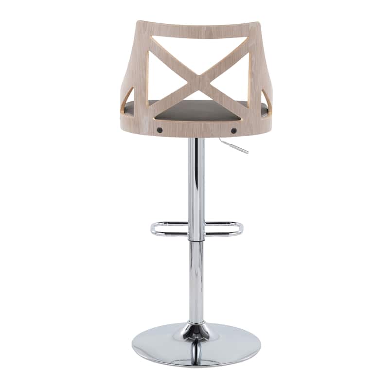 The Gray Barn Charlotte Adjustable Bar Stool with Rounded Rectangular Footrest (Set of 2)