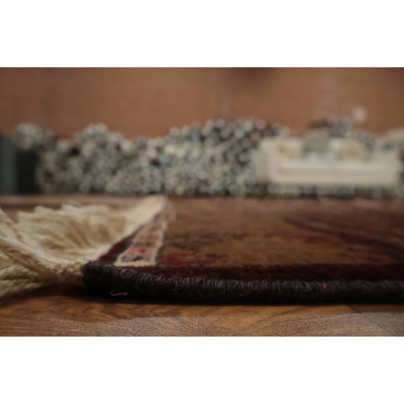 Hand Knotted Oriental 100% Wool Carpet Traditional All-Over Brown Turkoman Area Rug - 10' 6'' X 6' 10''