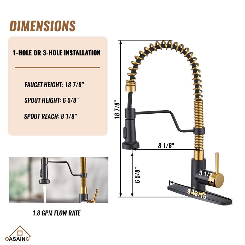 Single Handle Pull-Down Sprayer Kitchen Faucet