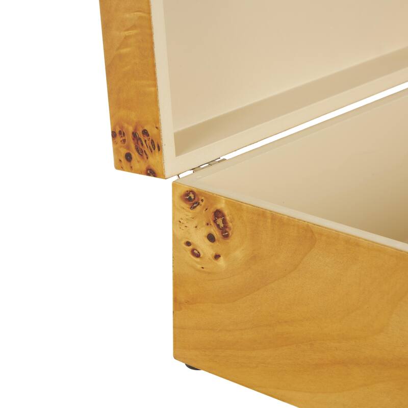 Wood Storage Box with Natural Wood Grains and Silver Latches - Set of 2 Brown - Roche River Decor
