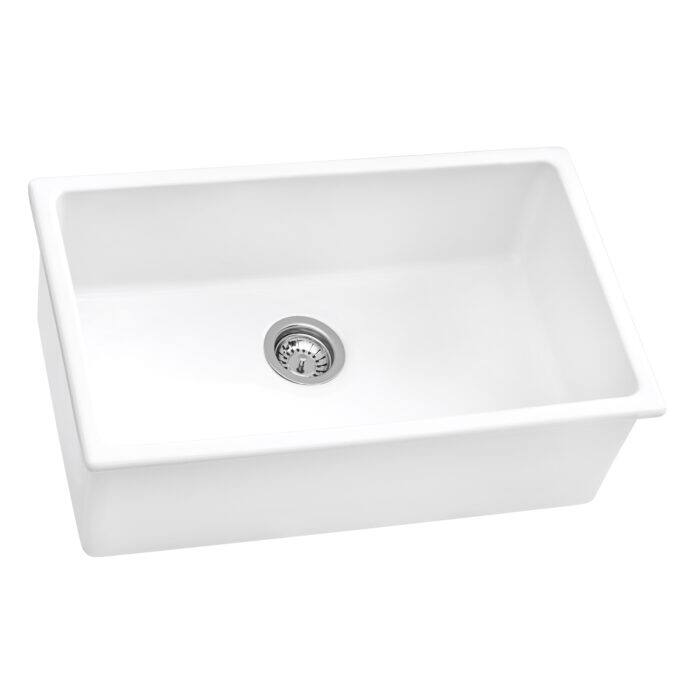 Ruvati 30-inch Fireclay Undermount / Drop-in Topmount Kitchen Sink Single Bowl - White - RVL3030WH