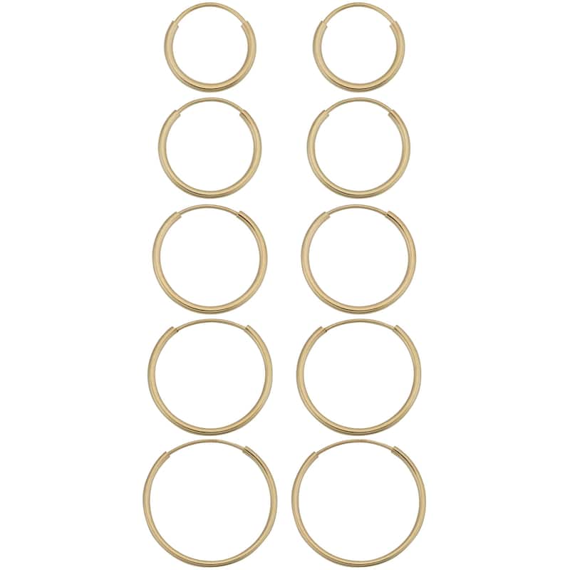 Fremada 14k Yellow Gold Round Hoop Earrings