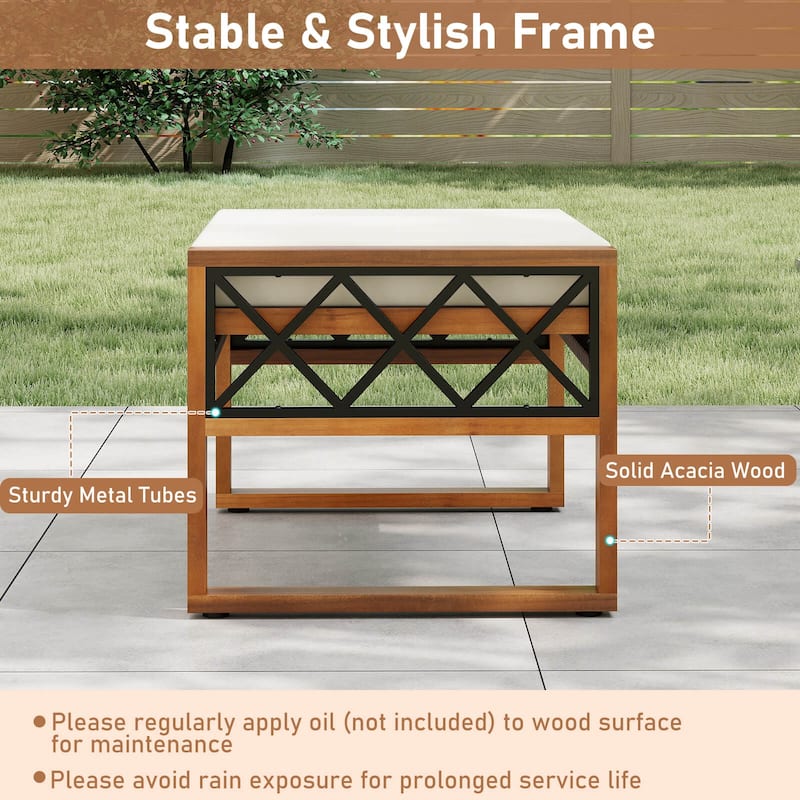 Costway 2 PCS PE Rattan Wicker Ottomans Outdoor Patio Footstools - Mix Brown+Beige - See Details