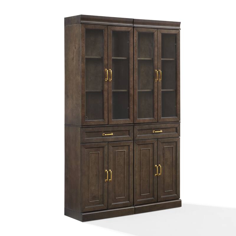 Crosley Stanton 2Pc Glass Door Kitchen Storage Pantry Cabinet Set