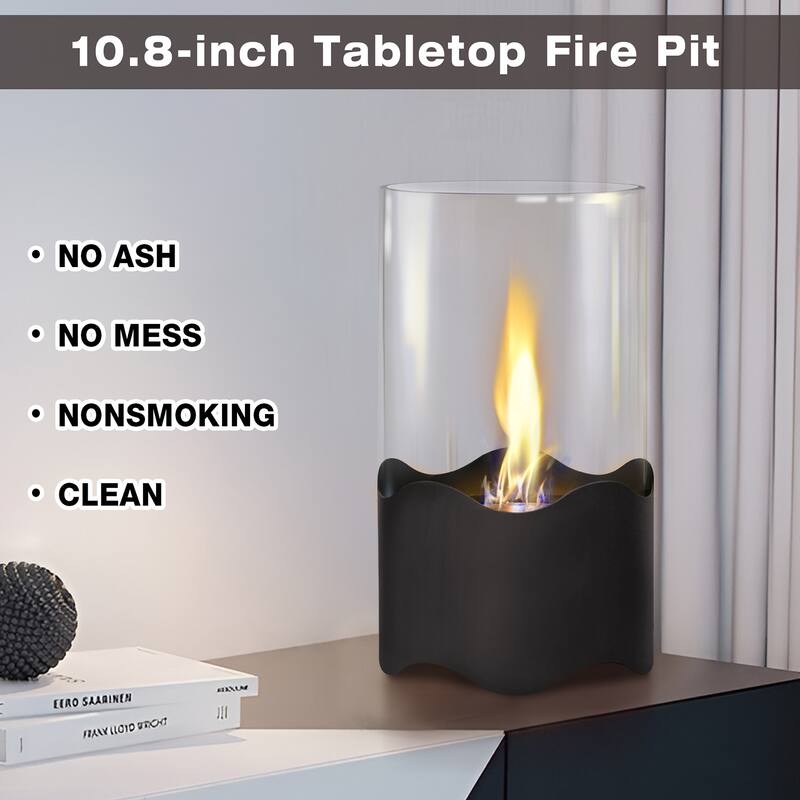 Portable Table Top Fire Pit Burner Heater Black