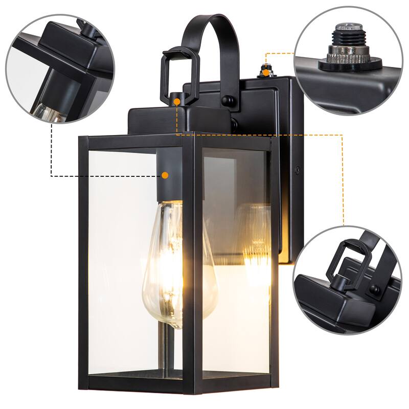 C Cattleya 2-Pack Matte Black Dusk to Dawn Outdoor Wall Light Fixture