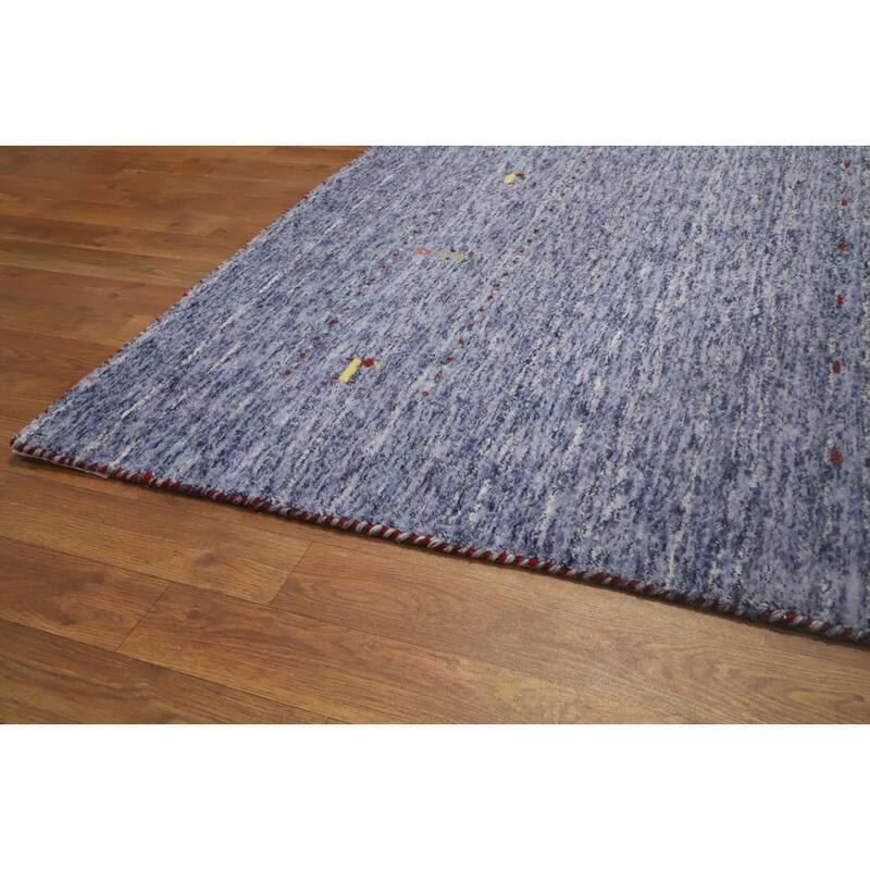 Hand Knotted Oriental 100% Wool Carpet Tribal Animal Pictorial Navy Blue & Blues Gabbeh Area Rug - 9' 9'' X 9' 9''