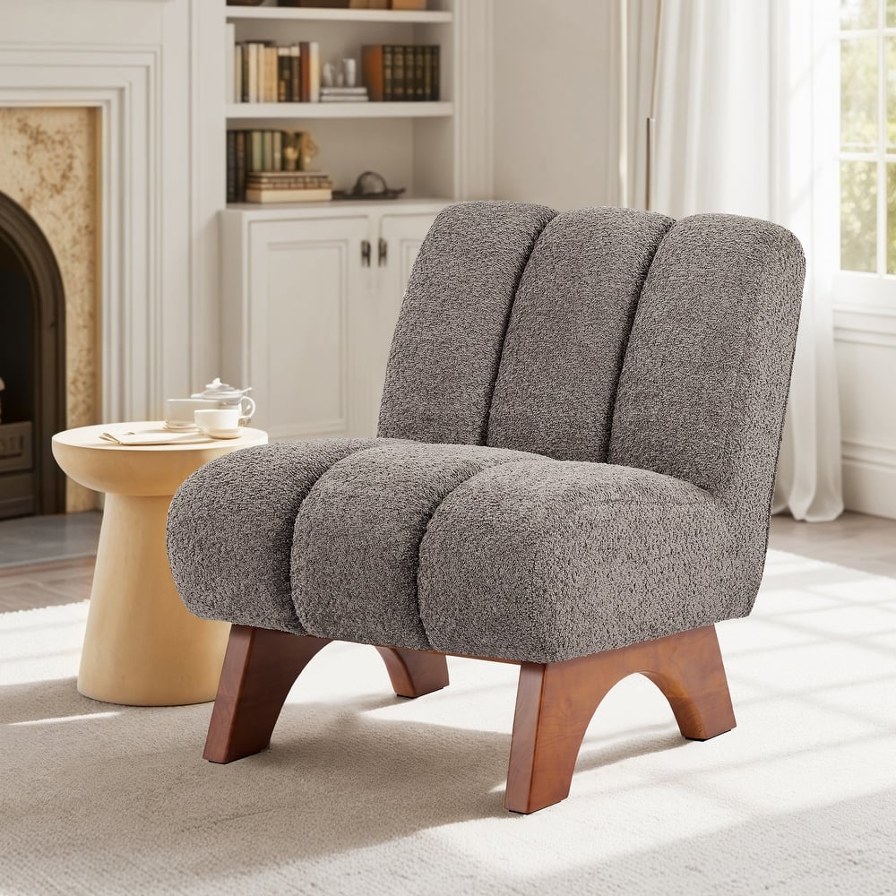 Art Leon Modern Wood and Fabric Accent Sofa Chair