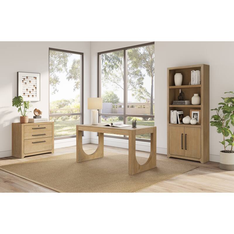 Modern Wood Writing Desk, Office Desk, Storage Desk, Writing Table, Light Brown