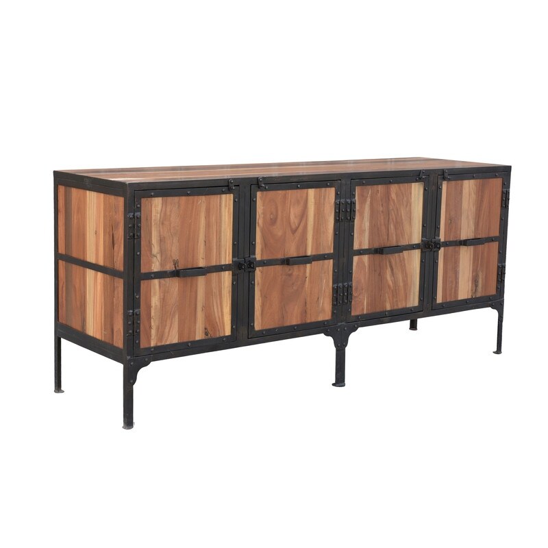Hyderabad Reclaimed Wood And Metal Buffet 31 X 76 X 20 Inches 31 X 76 X 20 Inches Overstock 7256419
