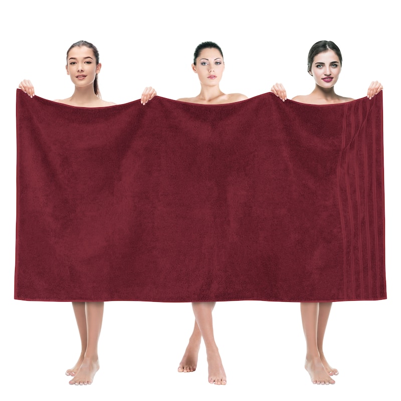 American Soft Linen 100% Genuine Turkish Cotton Large Jumbo Bath Towel 35x70 Premium & Luxury Towels - Burgundy Red