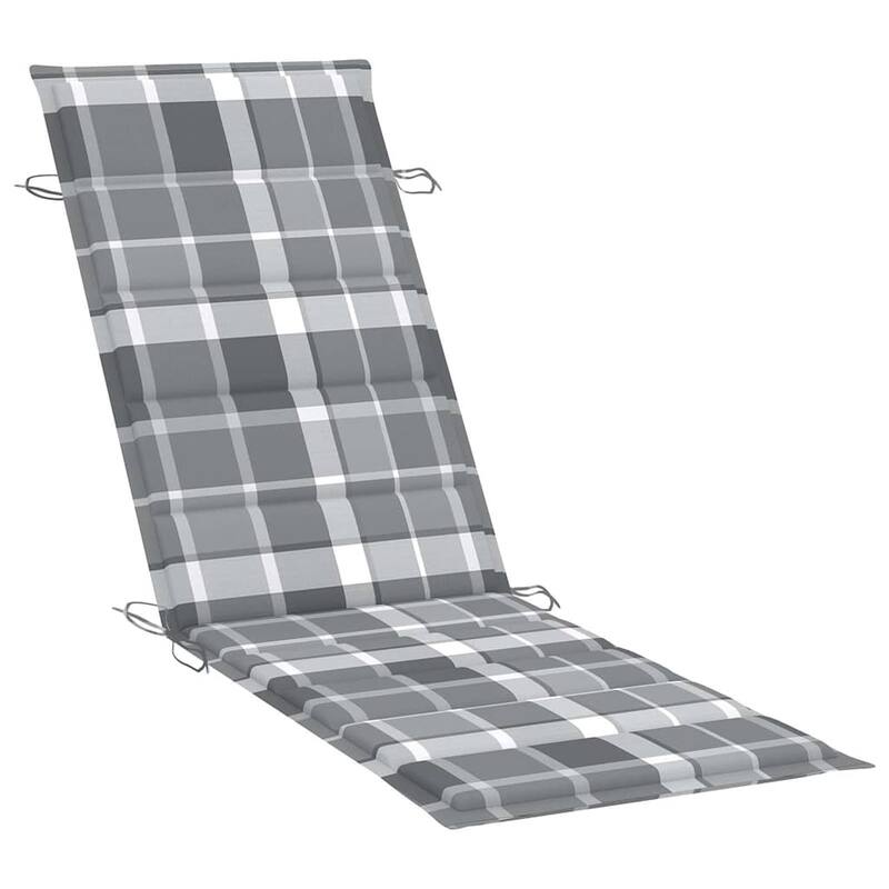 vidaXL Patio Sun Lounger with Cushion Solid Acacia Wood - 72.4" x 21.7" x 25.2"