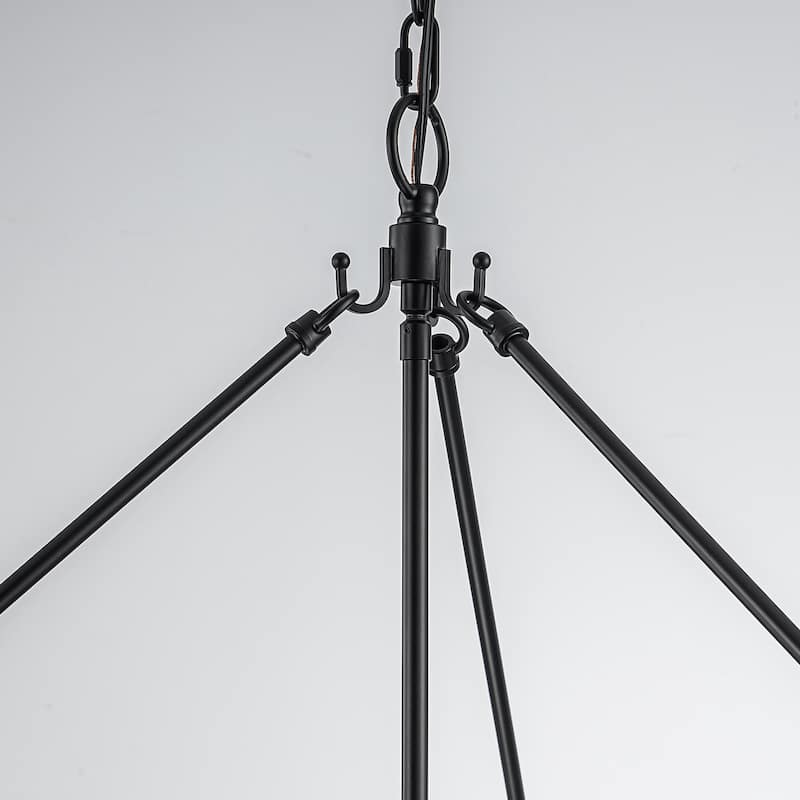 Modern Glam 2-Tire 9-Light Drum Chandelier Textured Glass
