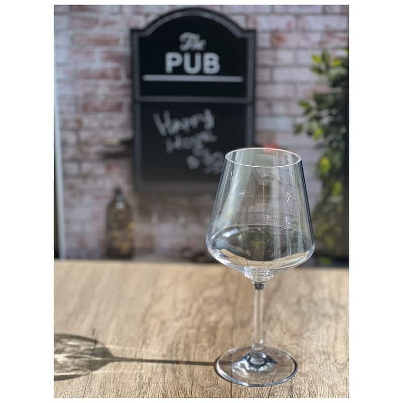 LeadingWare Designer Tritan Lexington Wine Glasses Set of 4 (15oz), Premium Quality Unbreakable