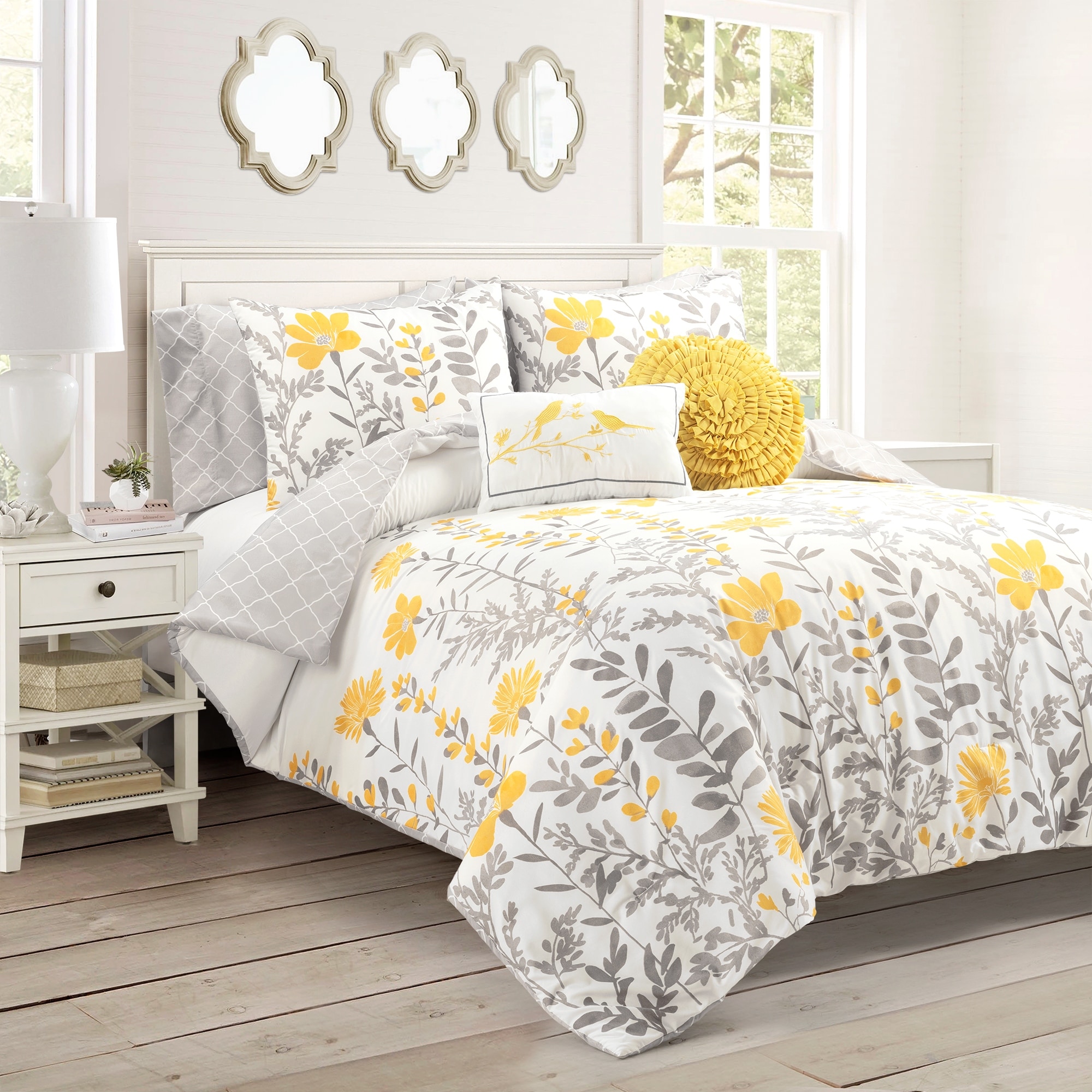 Grey Floral Comforters and Sets - Bed Bath & Beyond