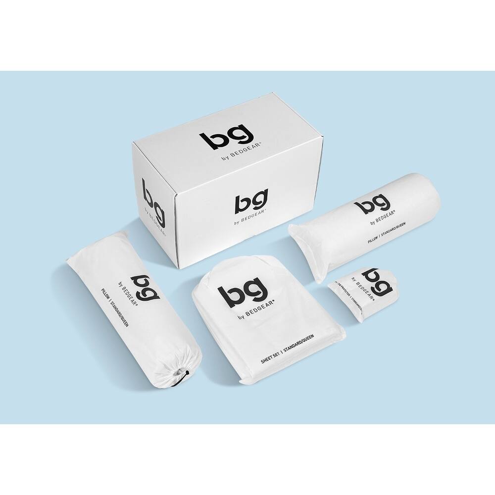 BG by Bedgear Complete Bedding Set - 5 Piece Bundle (Includes Pillow, Pillow Protector and Sheet Set with Pillow Case)