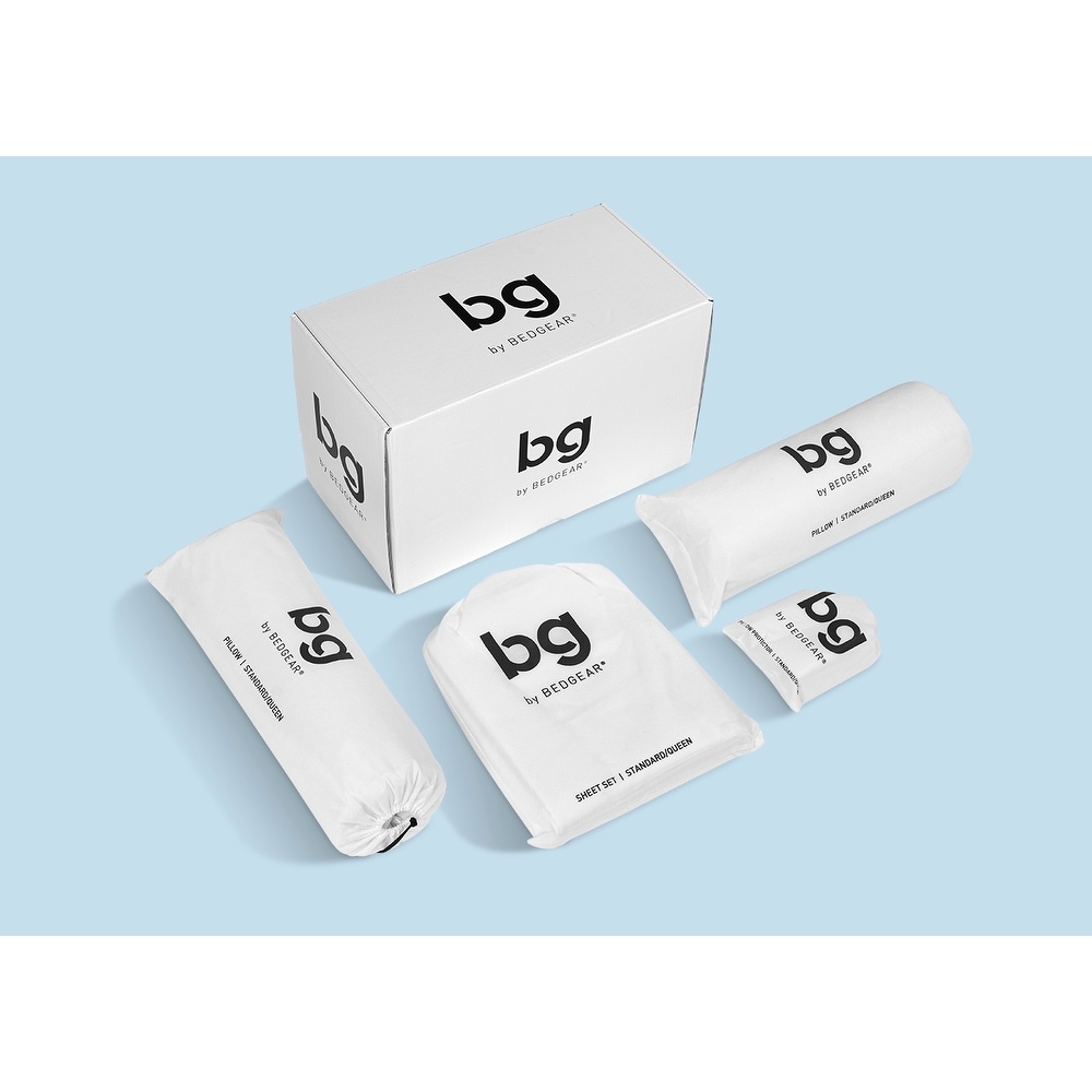 BG by BEDGEAR Complete Bedding Set 8 Piece Bundle Includes 2 Pillow 2 Pillow Protectors and Sheet Set with 2 Pillow Cases Full