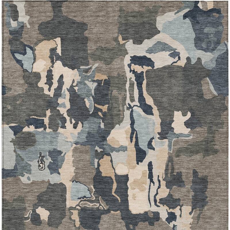 HomeRoots Abstract Transitional Rectangle Outdoor Rug