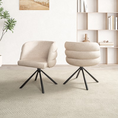 270° Swivel Upholstered Desk Chairs Dining Chairs Set of 2