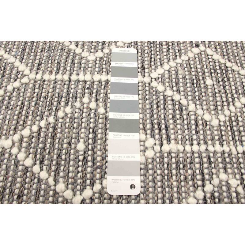 ECARPETGALLERY Braid weave Sienna Grey Wool Rug - 6'0 x 9'4