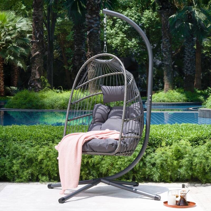 Outdoor Egg Hanging Chair with Stand