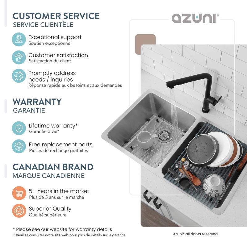 Maxi Dual Mount 32" Double-Bowl Stainless Steel Kitchen Sink C233 - 32" x 18" x 9"