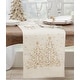 preview thumbnail 1 of 1, Embroidered Table Runner With Christmas Tree Design - 14"x72"