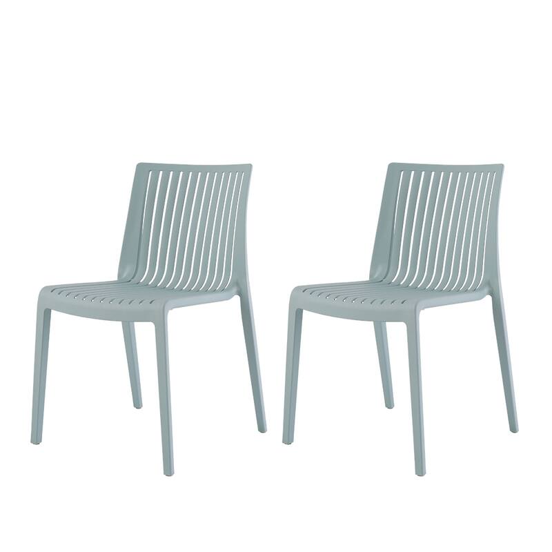 Lagoon Milos Resin Stackable All Weather Side Chair Set of 2 - Light Blue