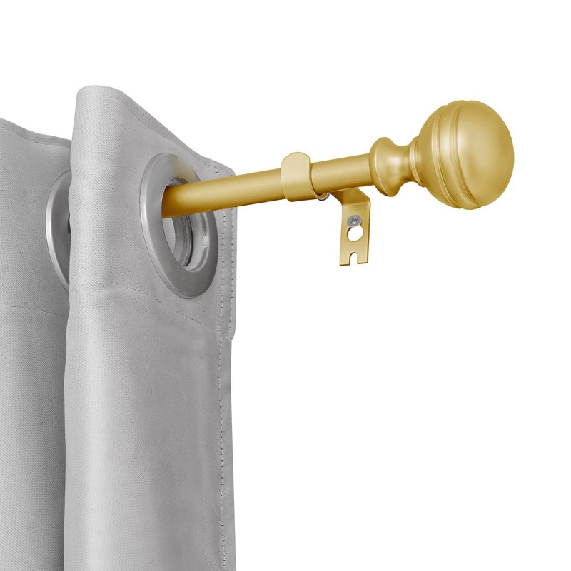 UTOPIA ALLEY 5/8 Inch Curtain Rod - Adjustable Drapery Rods, Bedroom & Living Room Decorative Curtain Rods - 86"-120" - GOLD