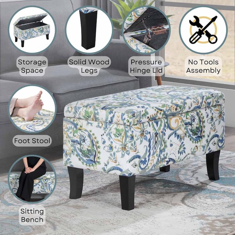 Upholstered Storage Ottoman with Hidden Storage Space for Compact Living, Seating, and Stylish Room Organization