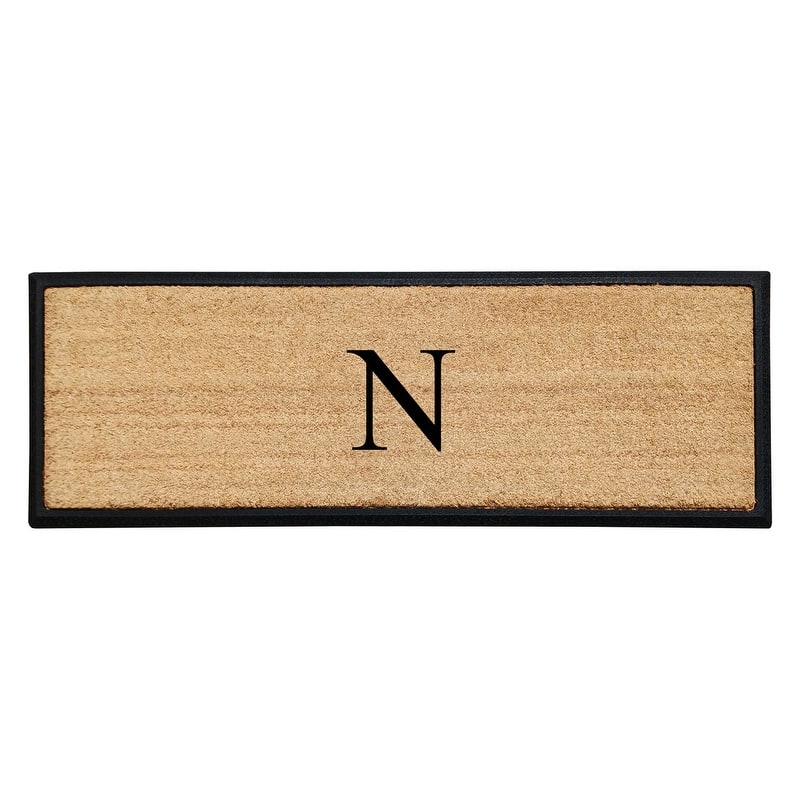 A1HC Rubber/Coir Molded Monogrammed Double Doormat 18"x48" - Monogrammed N