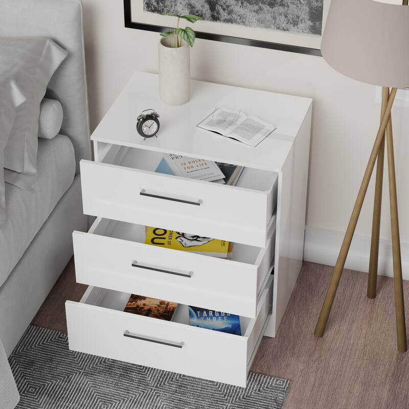 Kappesberg Alaska 3-Drawer Vertical Dresser Set (Set of 2) – Modern Storage Solution