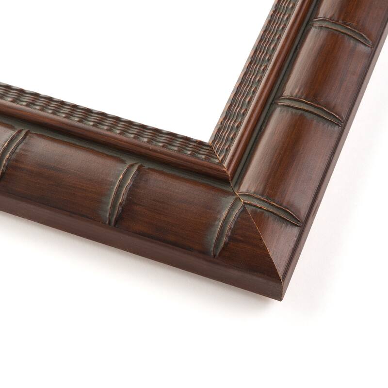 11x15 Brown Modern Bamboo Picture Frame - UV Acrylic, Foam Board Backing, Hanging Hardware